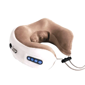 Travel Neck Pillow Massager Portable U-shaped Memory Foam Kneading USB Chargeable Massage Pillow Bantal Urut Leher