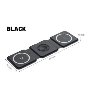 3 In 1 Magnetic Wireless Charger Pad for IPhone 15 14 13 12 Pro Max Airpods IWatch 8 7 Fast Charging Dock Station Chargers Foldable Magnetic 15W Wireless Charger for iPhone 14 13 12 Pro Max Portable Wireless Charger For Apple Watch 7 6 5 4 3
