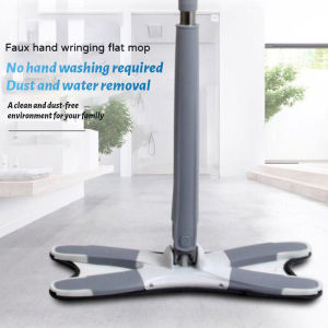 Bincoo X-type 360 Cleaning Easy Rotating Mop for Washing Floor Magic Microfiber Cloth Flat Smart Handle Dust Pads Twist Head with Spin