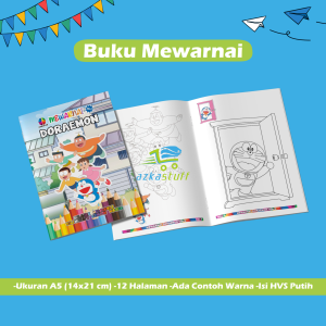 BUKU MEWARNAI Full colour - buku mewarnai anak - Buku mewarnai azkafun