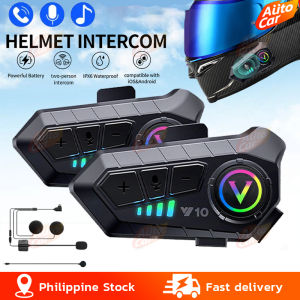 Helmet Intercom for Motorcycle Waterproof Bluetooth 5.3 Headset Earphone Supper Voice