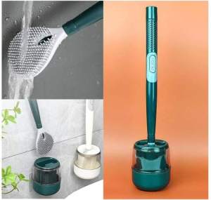 Chổi cọ nhà vệ sinh cọ toilet thông minh có bình chứa xà phòng cọ bồn cầu silicon gắn tường chà toilet