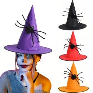 DIVATEN Versatile Witch Hat Funny Lightweight Spider Hat Festive Spider Design Wizard Hat Cosplay Event Decoration Props