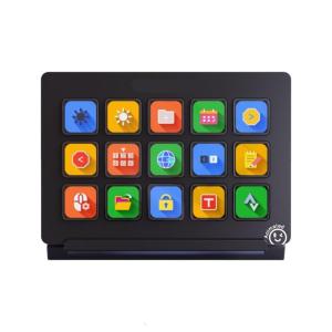 Professional Streamers Controller Ai Keyboards 15Programmable key Instantly Scene Switching Audios Mixing PC Support