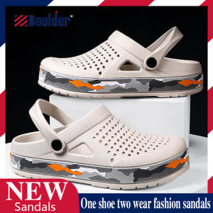 BOULDER New Style Mens Casual Sandals Beach Shoes Special Offer Original Rubber Hole Shoes Fashion Slippers Comfortable Flip-Flops The Most Beautiful Mens Non-Slip Sandals Beach Shoes For Women