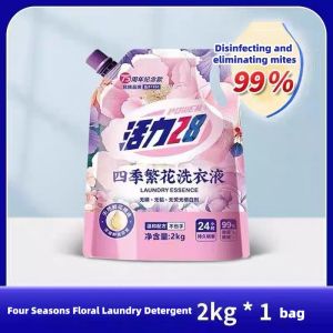Vitality 28 Four Seasons Fresh Flower Laundry Liquid 2kg - Germicidal and Dust-Removing. With Floral Fragrance. Long-lasting Scent. No Fluorescent Agents.