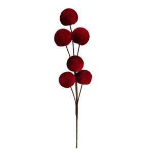 GENENIC 6 Balls Christmas Velvet Ball Pick DIY Crafts Flocking Foam Ball Sprig Decor Festive Shatterproof Xmas Tree Ball Ornaments Christmas Tree