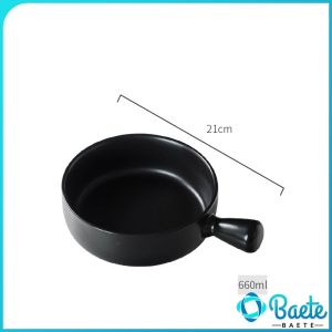Baete Ceramic Bowl with Handle Nordic Style Home Kitchen Soup Salad Bowl Noodle Bowl
