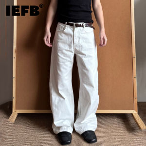IEFB Mens Jeasn New Summer American Style Straight Leg Wide Leg Solid Color Simple Folding Male Casual Trousers 2026 9W21962026