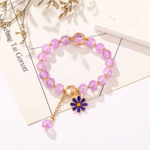 SIGVARD - Gelang Manik - Manik Kristal Mutiara Bunga Daisy Cantik Mewah Fashion Wanita Korea GLG04