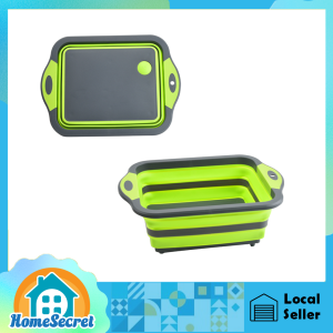 Multifunction 3 IN 1 Foldable Sink Cutting Board Drain Basket Chopping Board Colander Kitchen Washing Fruit