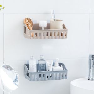 Bathroom Storage Rack Self Adhesive Storage Organizer Bathroom Shelve Storage Basket for Shampoo