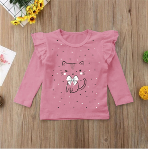 Atasan Kaos Anak Perempuan Terbaru Viral Lengan Panjang Variasi 2 Kerutan /Atasan Calya Kids 1-8 Tahun Matt Babyterry