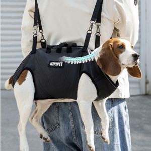 R1A9M Breathable Pet Outing Backpack Full Support Adjustable Strap Dog Lift Harness Multi Functional Portable Horizontal Hugging Backpack Medium and Large Size