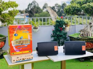 Combo loa treo tường cao cấp 2 loa F550 và amply 9100  tói uu hóa không gian dễ dàng lắp đặt cho phòng học spa  nhà thờ phòng làm việc