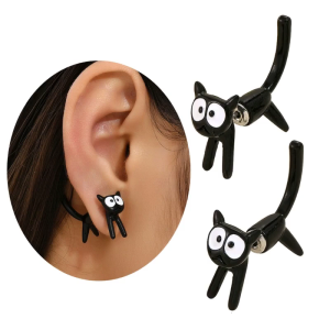 1 Pair Lovely Kitten Earrings Party Funny Stud Earrings Interesting and Novel Ear Birthday Gift for Women Girls
