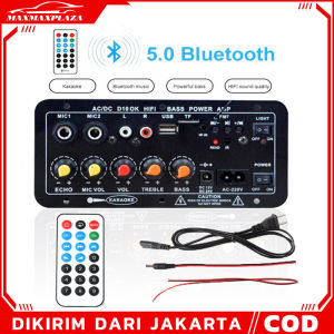 (Dikirim Dari Jakarta) Amplifiers Untuk 10 Inci Speaker AC 220V 12V 24V Penguat Bluetooth Digital Penguat Suara Stereo Papan Subwoofer Dual Mendukung USB TF RemoteControlHIFI Penguat Daya Amplifier Super bass