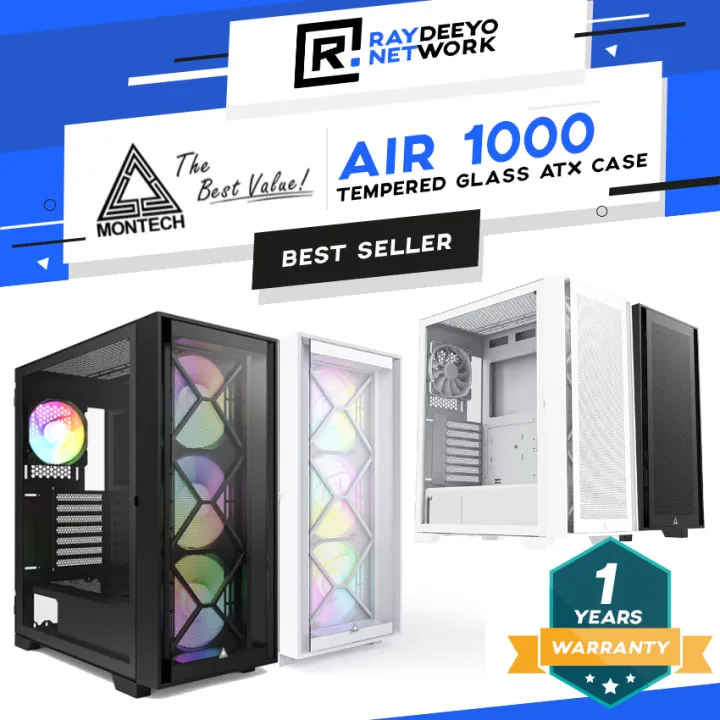MONTECH AIR 1000 ARGB / AIR 1000 LITE ATX Case Chassis [Optimal Airflow/Smart Easy Cable Management]
