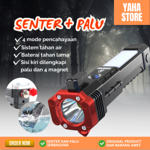 Senter LED 3w Torch Emergency Magnet 4 Mode Terang 007 Plus Senter Flashlight Kedap Air - Yaha Store