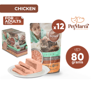 PetMarra Natural Meat Loaf Adult Cat Wet Food Pouch Chicken Flavor 80g BUNDLE OF 12 - PetMate