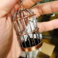 MARGETT Alloy Owl Birdcage Keychain Bird Cage Miniature Hedwig Car Key Chain Creative Vintage Cute Animals Pendant Women Men. 