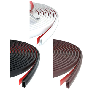 Quarter Round Molding Flexible Rubber Trim with Adhesive Corner Molding for Wall Edges Corner & Staircase Cabinet
