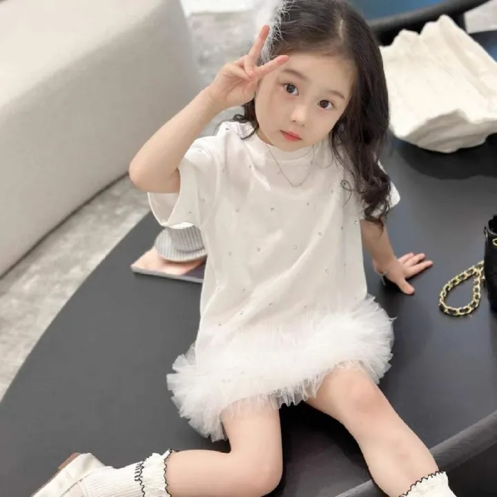 HYS%20Girls%20Dress%20Princess%20A-line%20Skirt%20Summer%20Korean-style%20Boho%20White%20-%20Image%208
