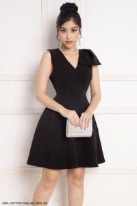 MyDu Shop | Đầm Xòe MS 2363 – Cổ Tim Thắt Nơ Một Bên Vai Phong Cách Trẻ Trung