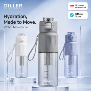 Diller 920ml Dual Drinking Tritan Water Bottle Leak-Proof BPA-Free Portable Travel Sports Bottle