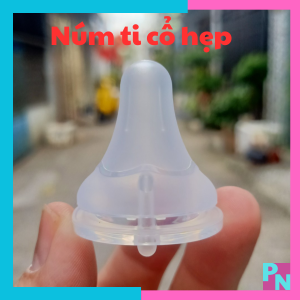 Núm vú cổ hẹp Kichi plus núm ti siêu mềm chống sặc chống đầy hơi có khớp ngậm không BPA (thế hệ 3)
