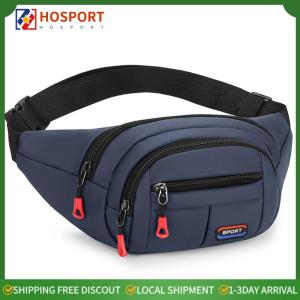 【HOSPORT】ผู้ชายผู้หญิง Fanny แพ็คพร้อมกระเป๋า 4-zipper กระเป๋า crossbody พร้อมถุงสลิงสายรัดปรับได้สำหรับการเดินป่าการเดินทาง