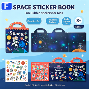 6 Themes Reusable Jelly Bubble Sticker Book DIY Quiet Book for Children Re‑stickable Sticker Playbook Imagination Focus Training Educational Toy