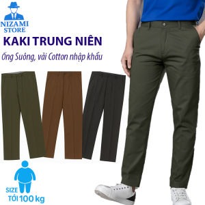 Quần Kaki Dài Nam Trung Niên vải dày Bigsize bền không ra màu không xù lông size 50-100kg
