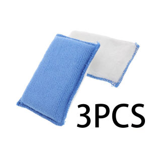 3pcs Car Interior Scrubbing SpongesMicrofiber Car Wash Sponges Auto Detailing Scrub Pads