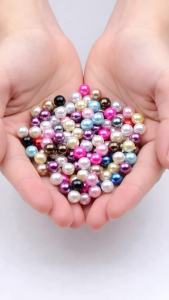 Resin No‑Hole Imitation Pearl Beads Flatback Round Loose Pearls for DIY Nail Art Jewelry Craft Decorations