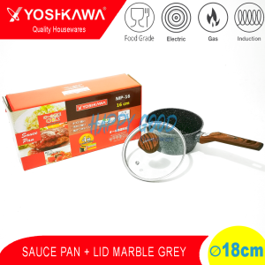 YOSHIKAWA 18CM 5 VARIAN SAUCE POT/PANCI/PENGGORENGAN TEFLON/MARBLE ANTI LENGKET