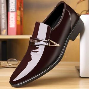 [Free Shipping] MenS Leather Shoes Large Sizes MenS Patent Leather Shoes Business Casual Formal Wear Korean Style Pointed-Toe MenS Leather Shoes Business Casual Formal Wear Korean Style Pointed-Toe MenS Leather Shoes