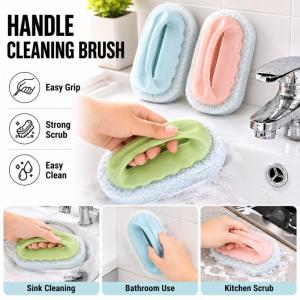 3pcs Wash Room Brush Room Tile Brush Kitchen Decontamination Brush Wash Pot Magic Power Sponge
