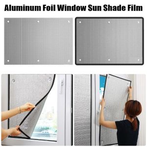 NOBLELYN Anti-UV Window Insulation Film Double Side Aluminum Foil Sunshade Protector Pad Durable Removable Window Sun Shade Film for Home