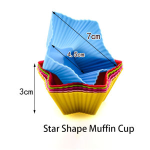 Silicone Cupcake Cake Mold Non-stick Muffin Cup Reusable Baking Liner Round Star Square Flower Heart Shape