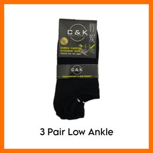 CNKSW Bamboo Fiber Deodorant Socks All Black Ankle/Quarter/Long