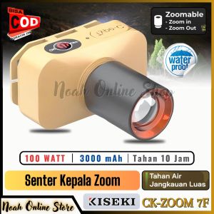 Senter Kepala / Headlamp Super Terang KISEKI CK-ZOOM 7F Headlamp 100 Watt Cahaya Putih Dan Kuning Tahan Hingga 10 Jam | Senter Kepala 100 Watt | Senter Kepala Super Tearang ~ Noah Online Shop