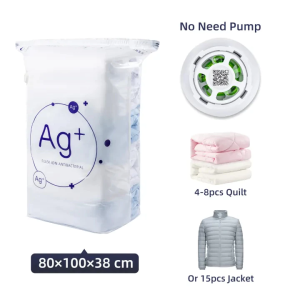 Upgrade Antibacterial Vacuum compression Bags No Need Pump Large Sealer Plastic Storage Bags Waterproof & Moisture-Proof