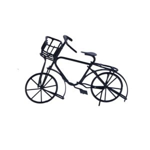 ESFDGL Small Bicycle Model Handmade Iron Art Bike Miniatures Vintage Black Collection Gift