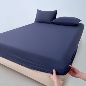New Summer Fitted Sheet Cooling Ice Silk Bed Sheet and Pillowcase Silky Breathable Cool Feel Bedsheet Supported Custom Sizes2026
