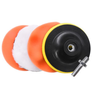 Fast Delivery ⚡4-inch 100mm orange flat car polishing sponge car detailing waxing car wash sponge 5-piece set