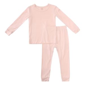 Bamboo Fiber Toddler Kids Pajamas Clothes Solid High Elasticity Breathable Sleepwear Set For 9M-7T Boy Girl Lounge Wear2026