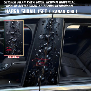 Ready Stock Car sticker PE film Cover Stripe Car Door Center 185 Black Love Column Pillar sticker Car Window Middle