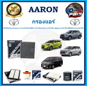 กรองแอร์ ยี่ห้อ AARON รุ่น TOYOTA RevoFortuner 2.4-2.8 CC ปี16+CROSS 1.8 CC ปี20+Sienta 1.5 CC ปี20+ Alphard 2.5 CC ปี15+INNOVA 2.02.8 CC ปี17+ (โปรส่งฟรี)