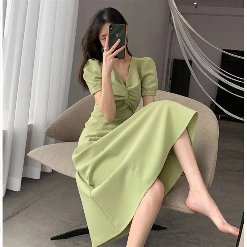 Avocado green color outlet dress